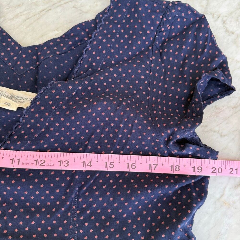 Denim & Supply Ralph Lauren Women's New Star Print Babydoll Blue Dress XL - Picture 6 of 9